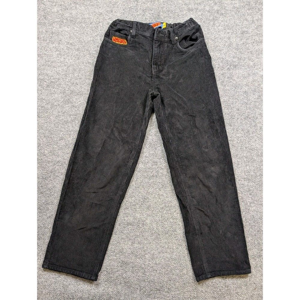 VTG Empyre Relax Pants Youth Size 26 Corduroy Black Skater Baggy Street Y2K